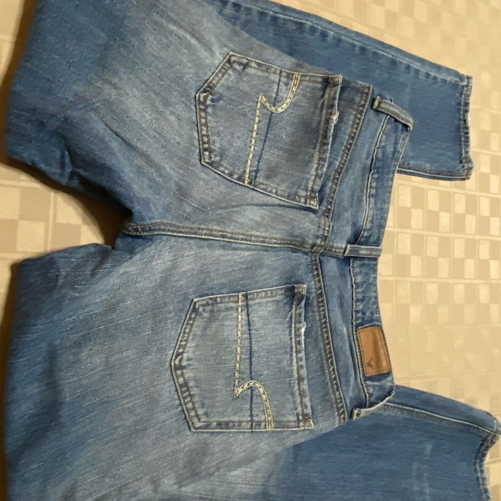 American Eagle Tomgirl Jeans Button fly Light Wash Women's Sz 00 Regular 23 X 29